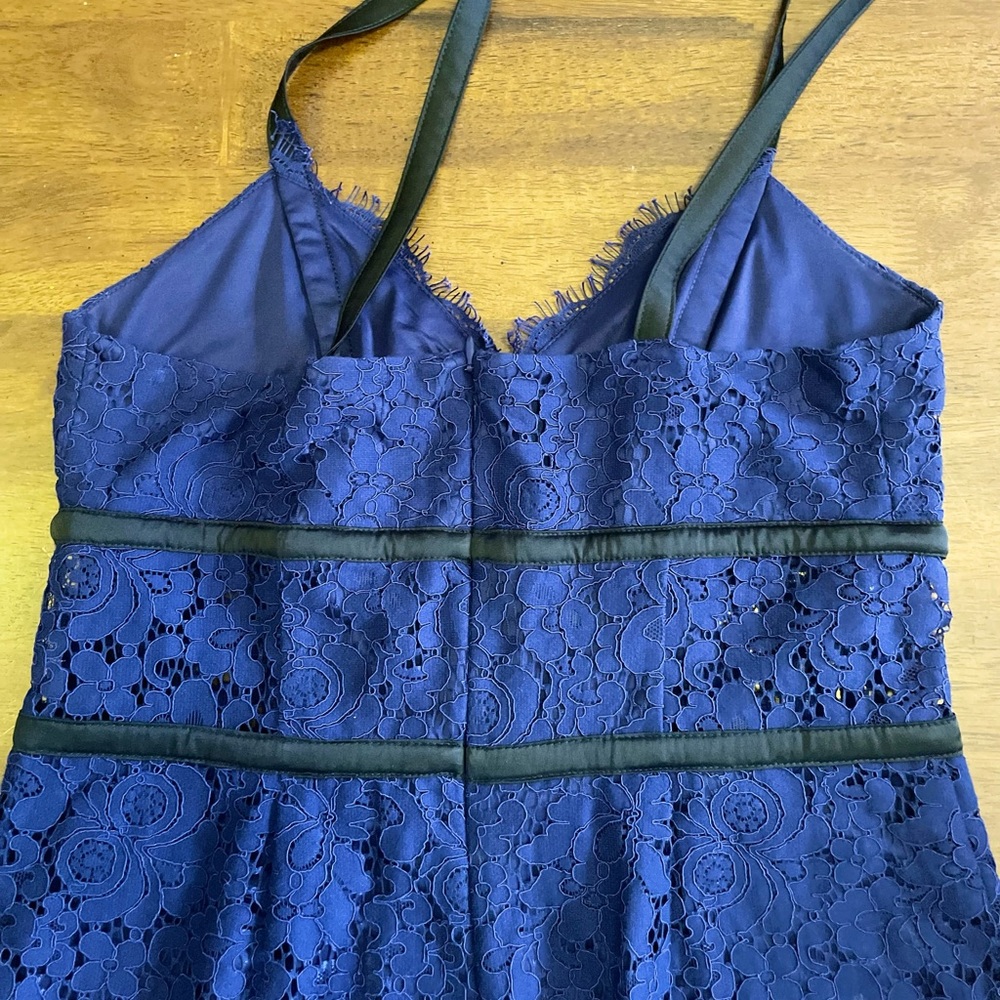 Express Dress Navy Blue Sz 10 Lace - Picture 5 of 5